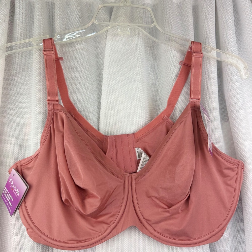 Fruit of the Loom Fit for Me Underwire Unlined Bra 42DDD Desert Dusk Pink FT967